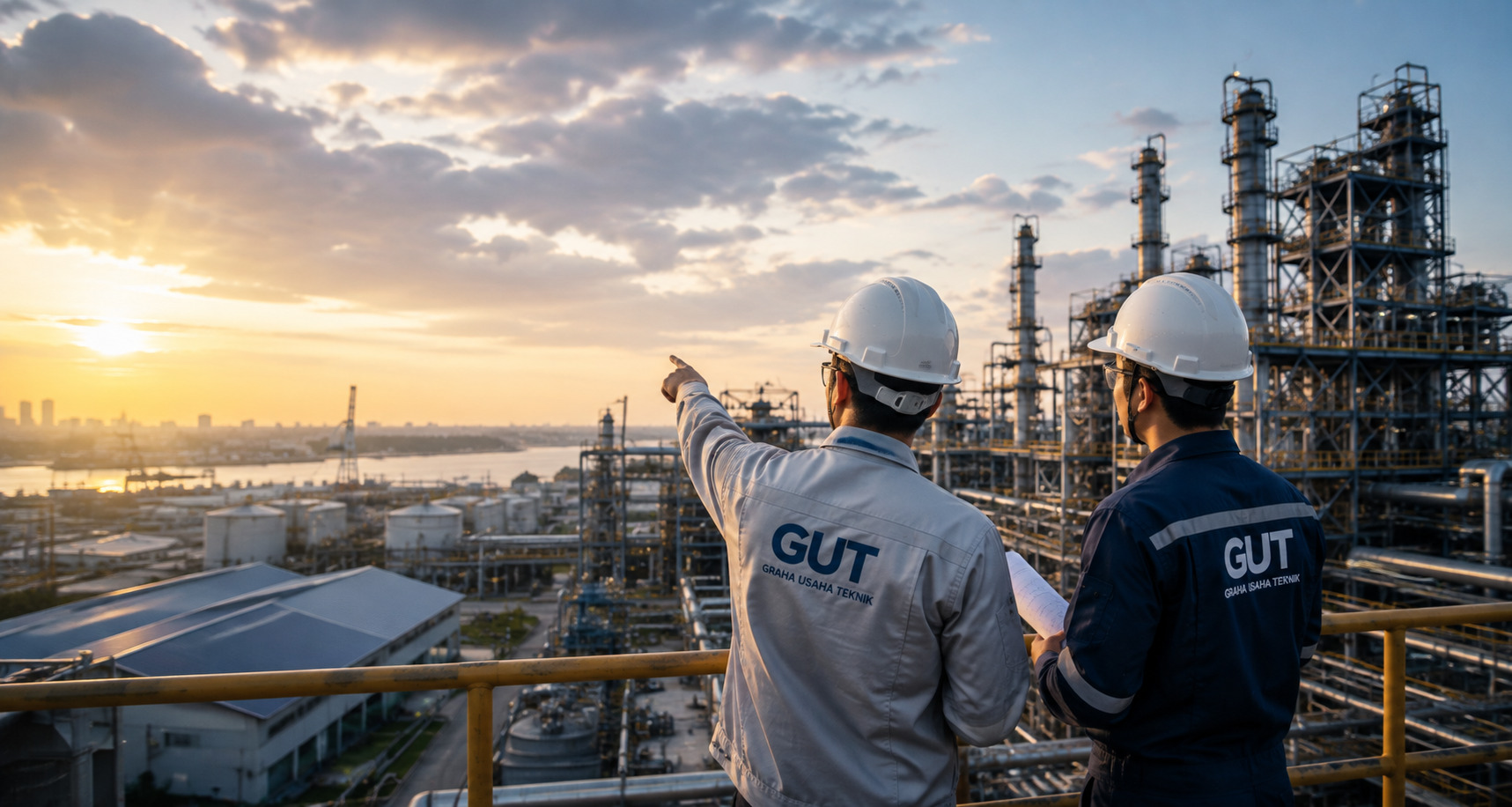 Tim PT Graha Usaha Teknik meninjau fasilitas industrial.